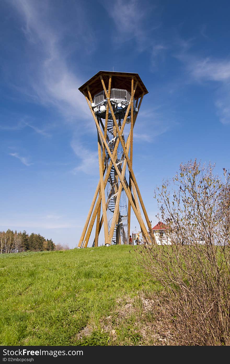 Lookout tower under blue sky