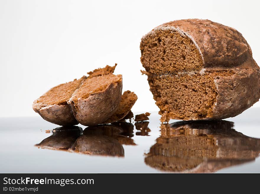 Sliced off honey cake