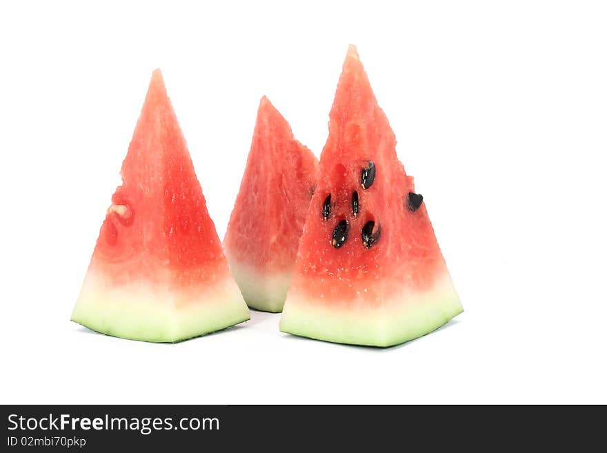 Three pieces of water melon