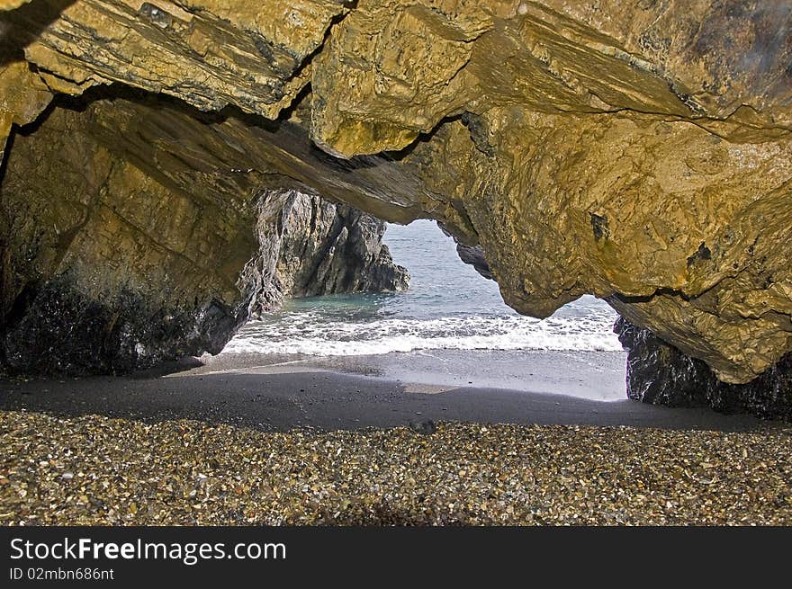 Natural arch on the beach