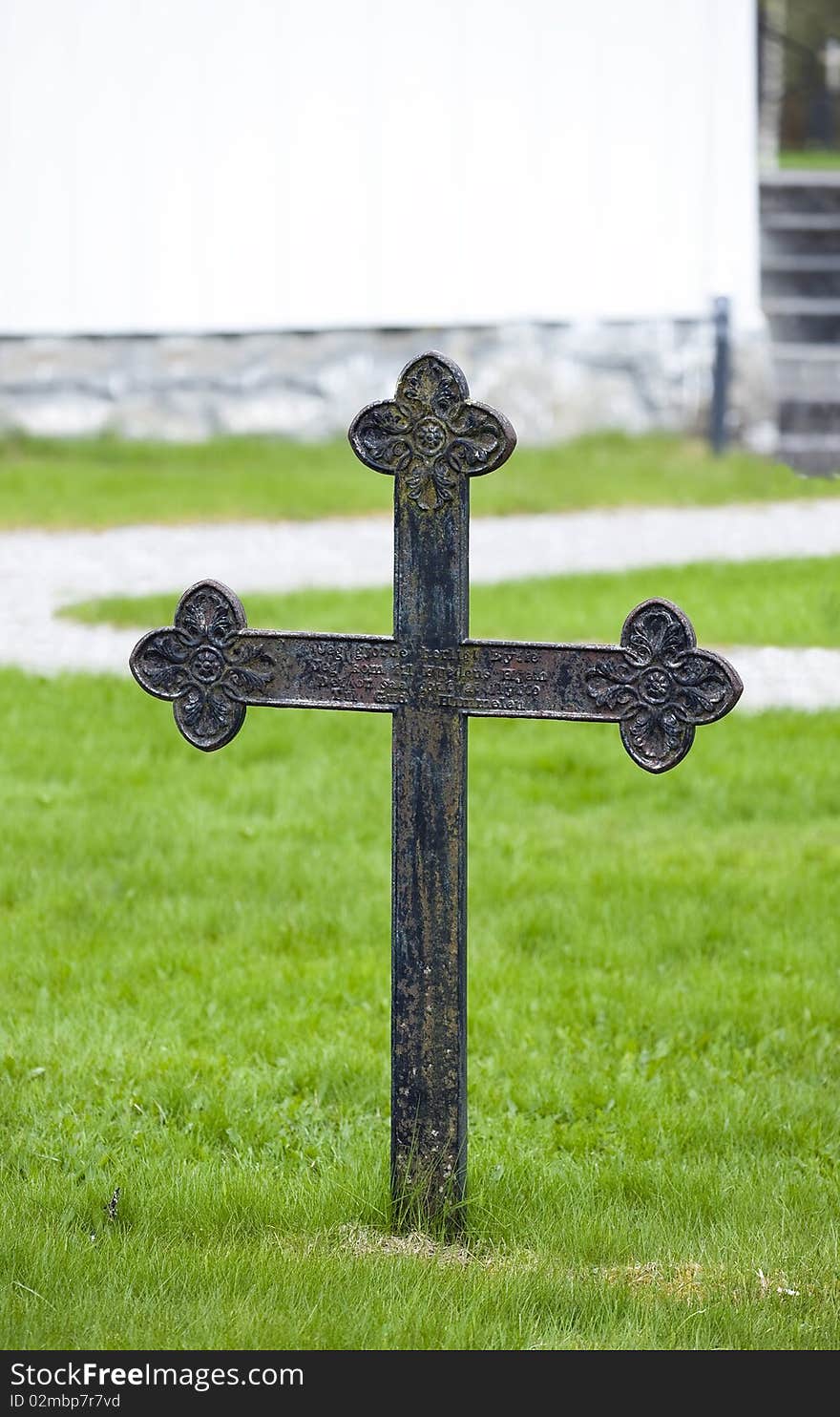 Christian cross  in a cemetery