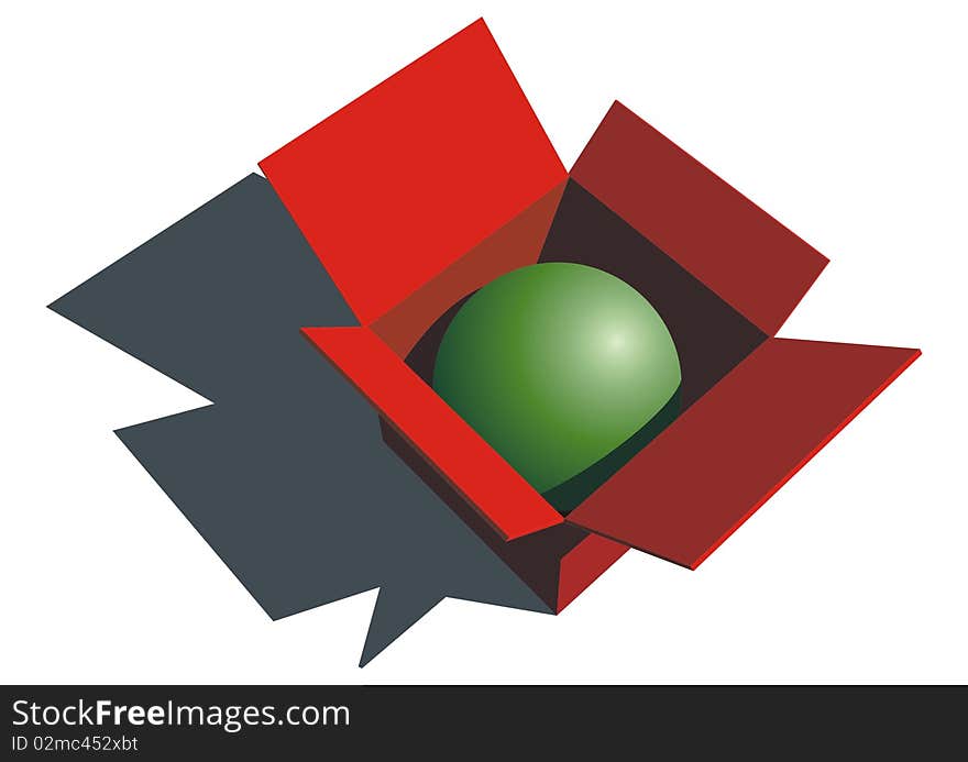 Green ball in red box