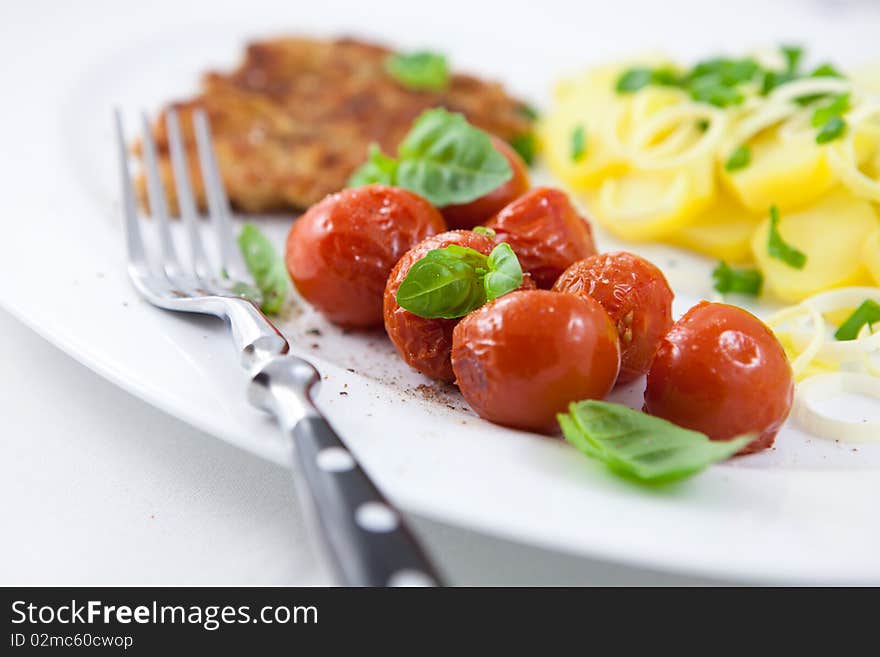 Close-up of braise cherry tomatoes