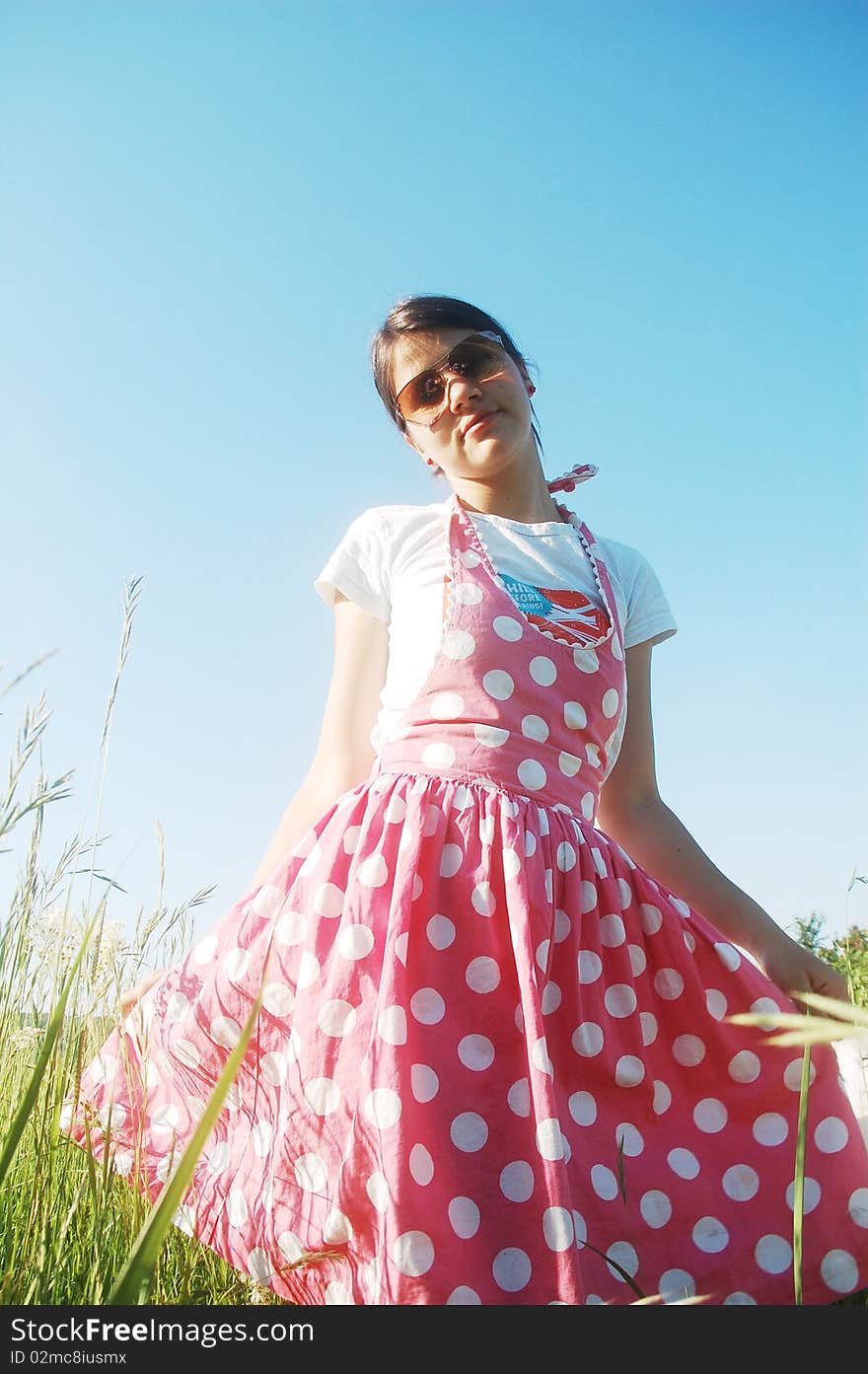 Girl In Pink Dress