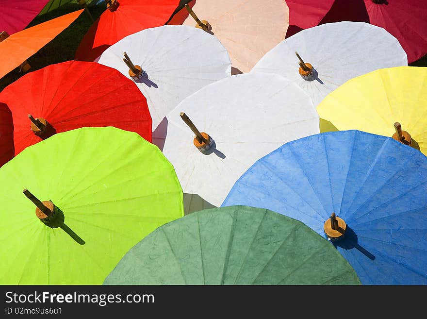 Colourful umbrella in Borsang Thailand