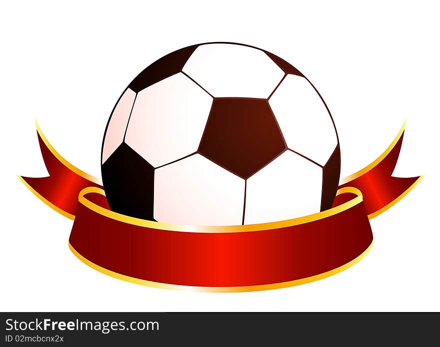 Football on a white background for a design