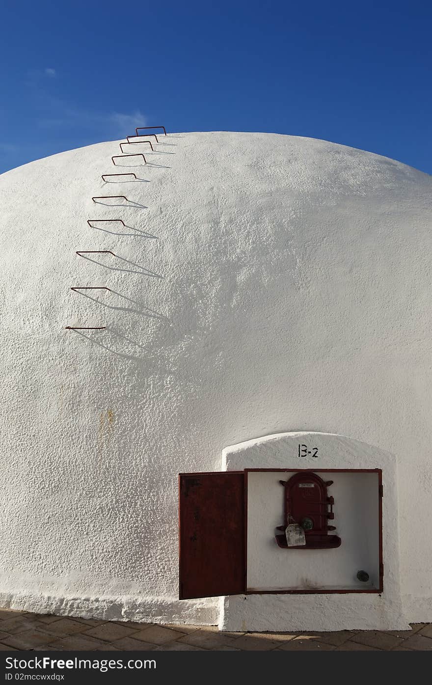 Concrete wine tanks in a winery, Alentejo, Portugal