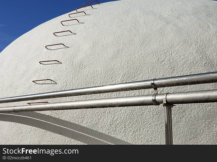 Concrete wine tanks in a winery, Alentejo, Portugal