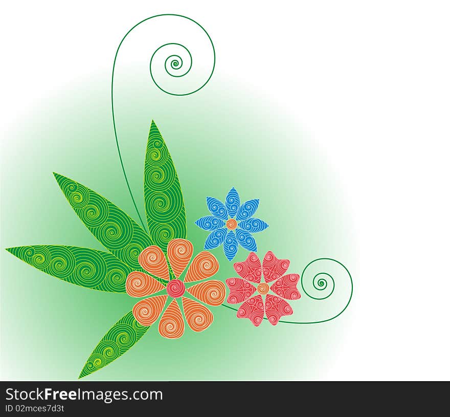 Floral composition, a illustration