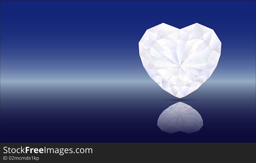 Heart Diamond Artwork Blue