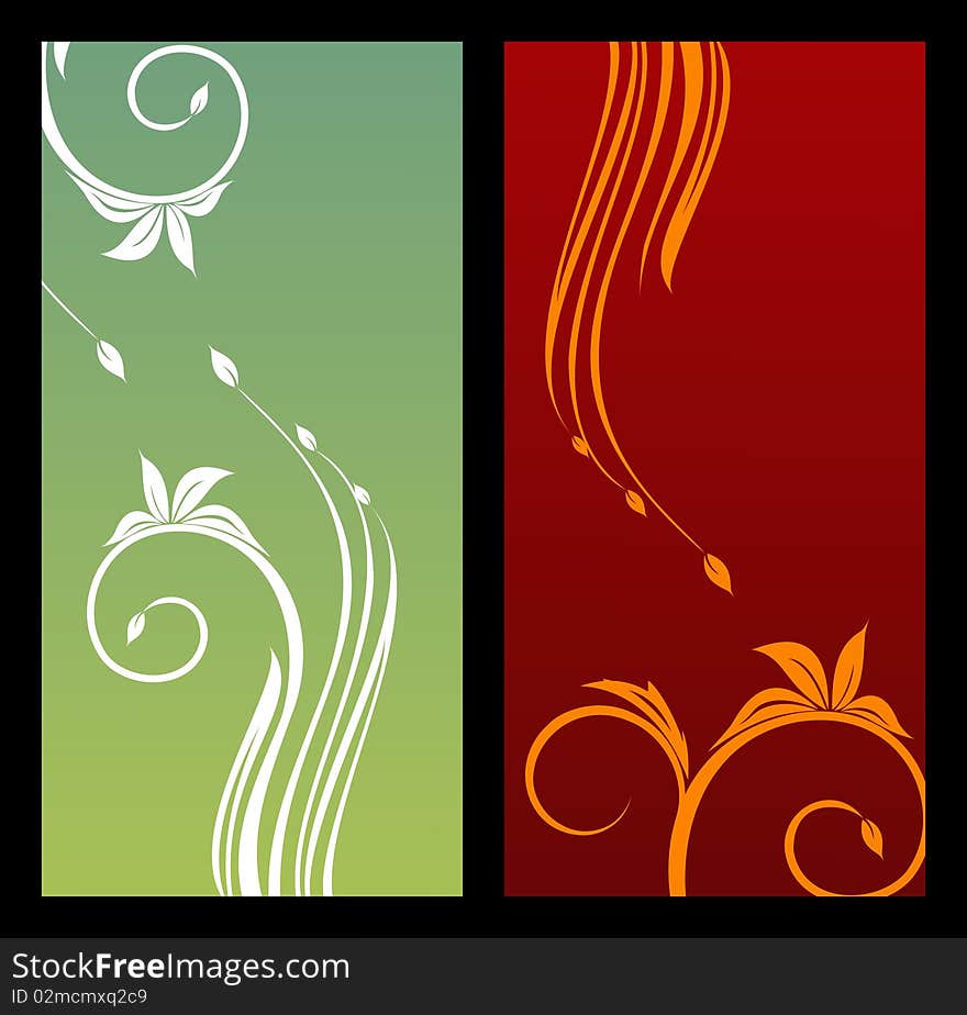 Floral background with copy space. Vector