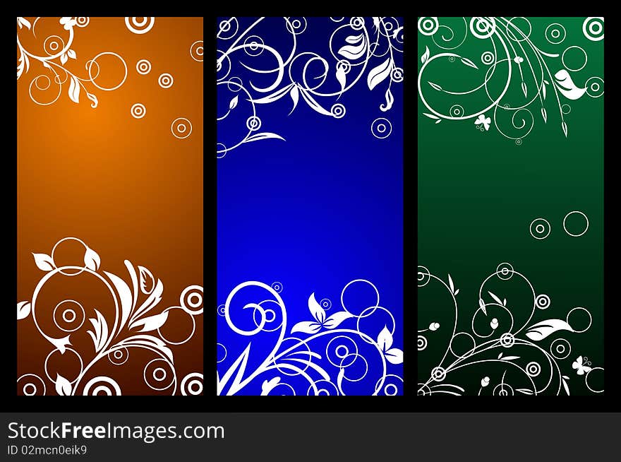 Floral background with copy space. Vector