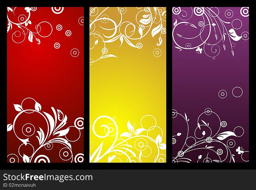 Floral background with copy space. Vector