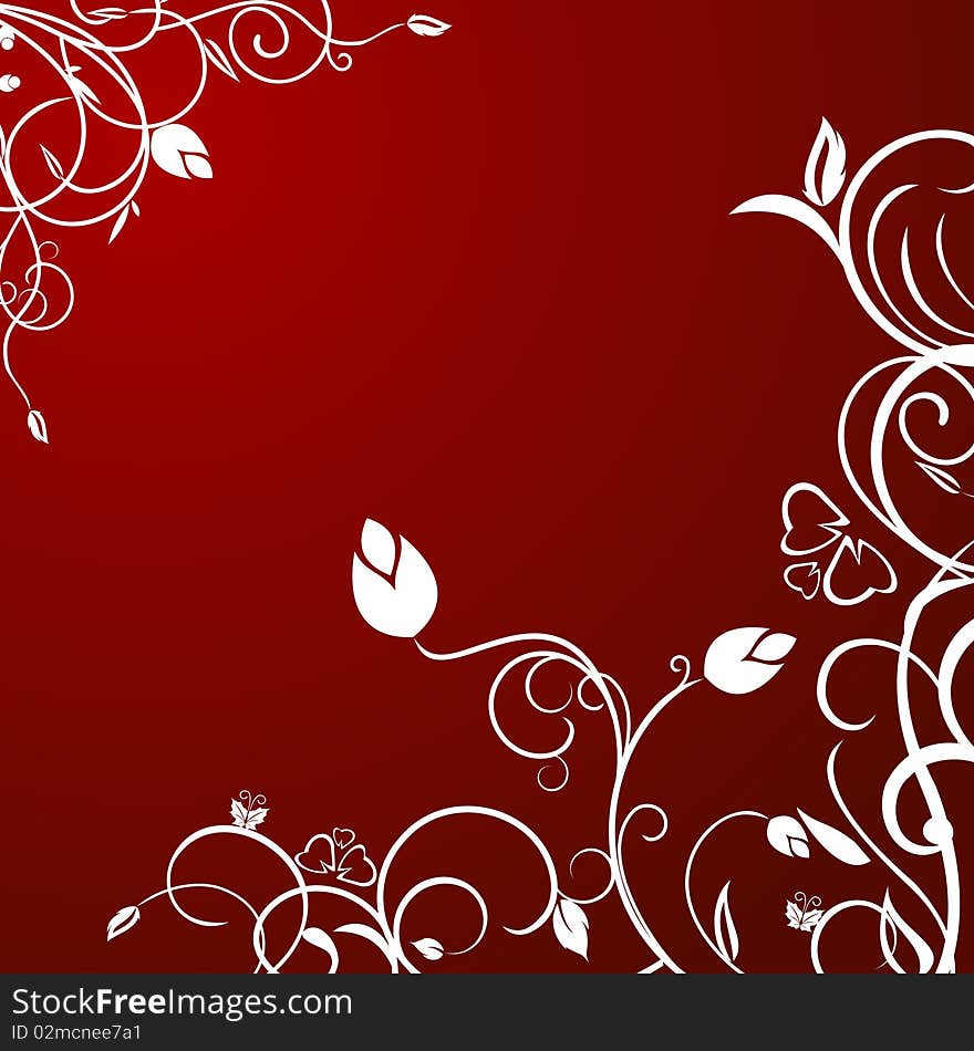 Floral background for design holiday card. Vector