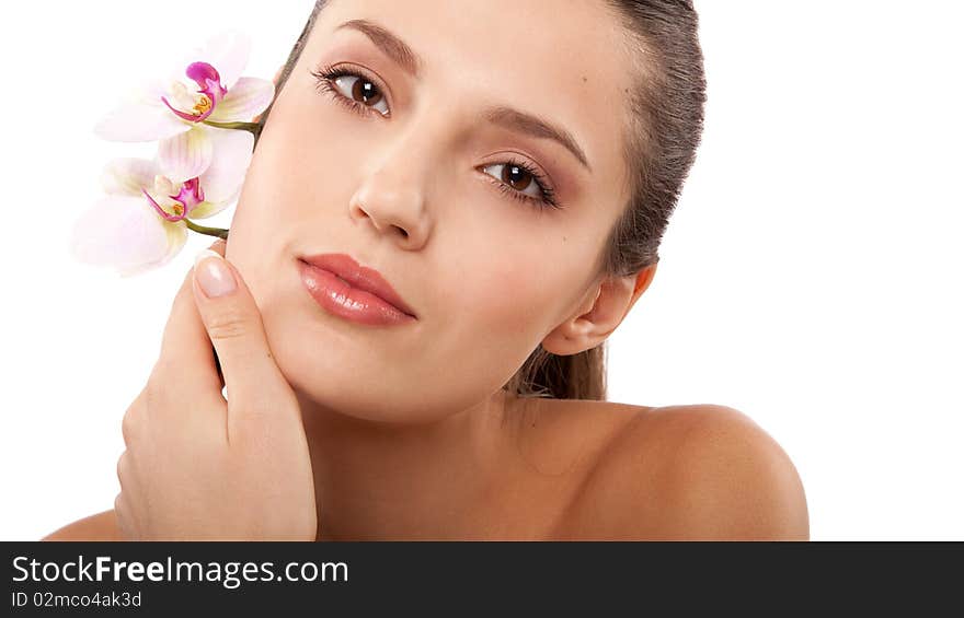 Woman And Orchid