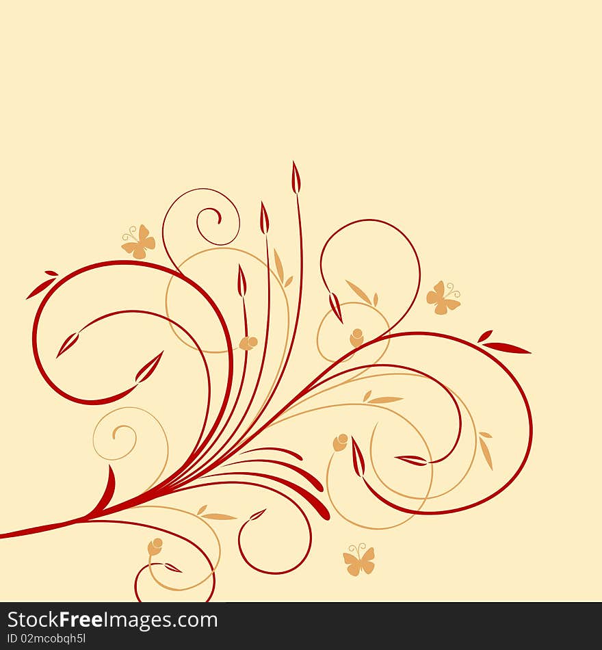 Beautiful background with flower for design. Vector