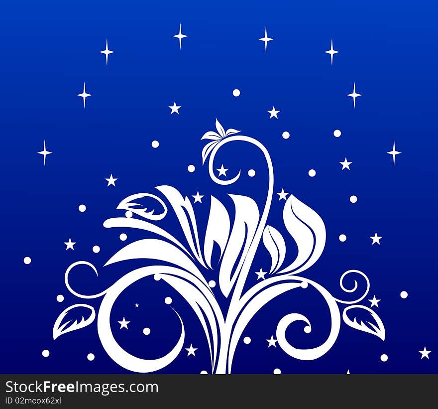 Christmas flower background for design. Vector