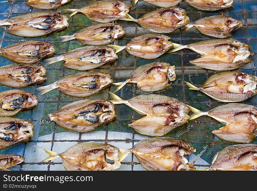 Dried fish on the market in Thailand