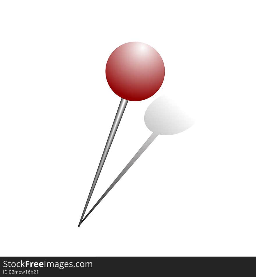 Red pin with shadow for your design