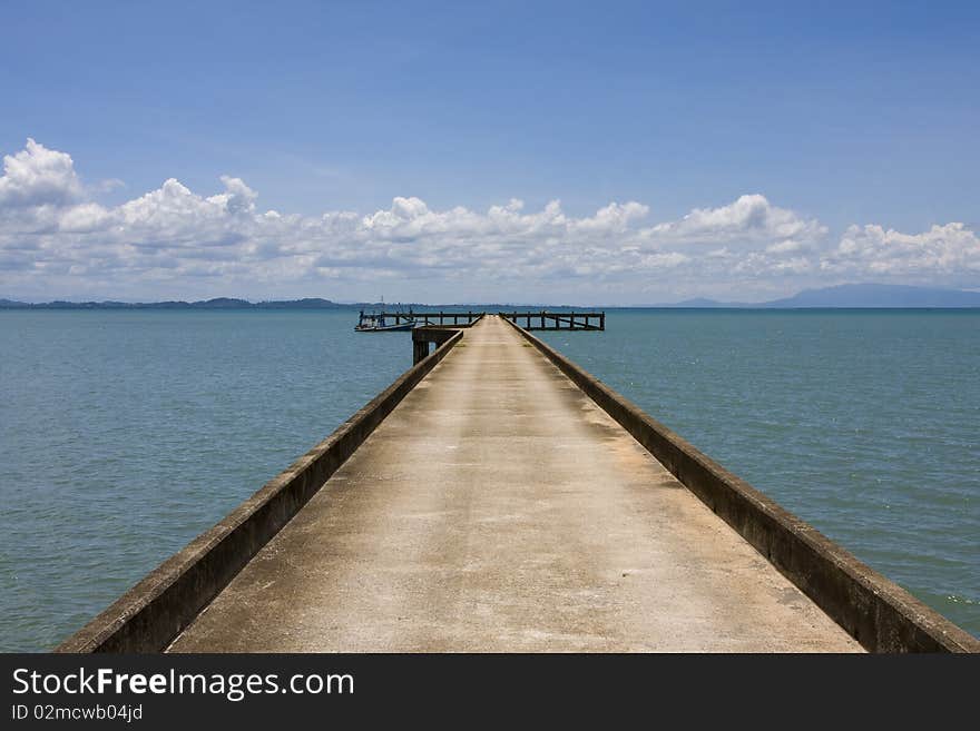 Dock to the ferry pier at island Koh Chang , Thailand.