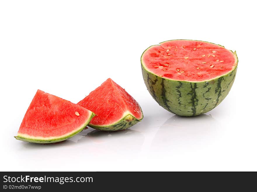 Watermelon fruits isolated on white background