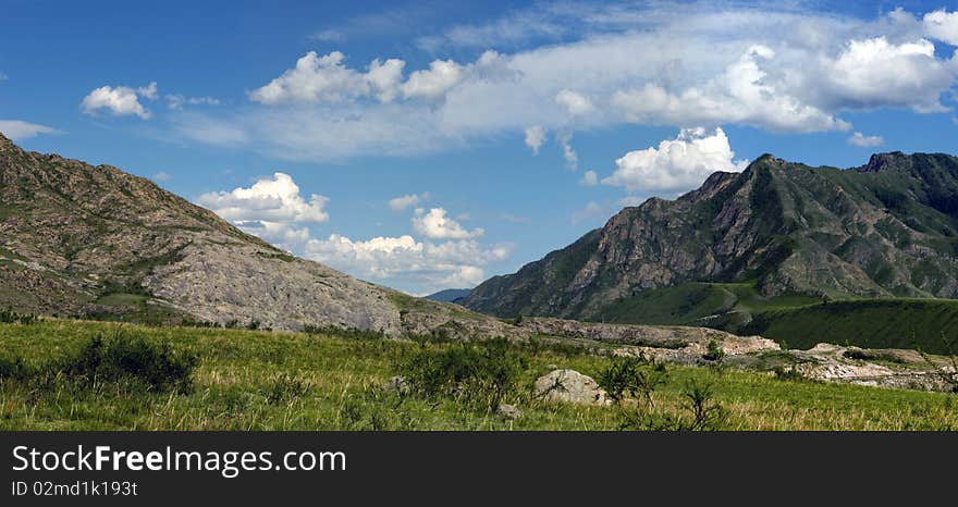 Panorama of hills and mountain vegetation. Panorama of hills and mountain vegetation