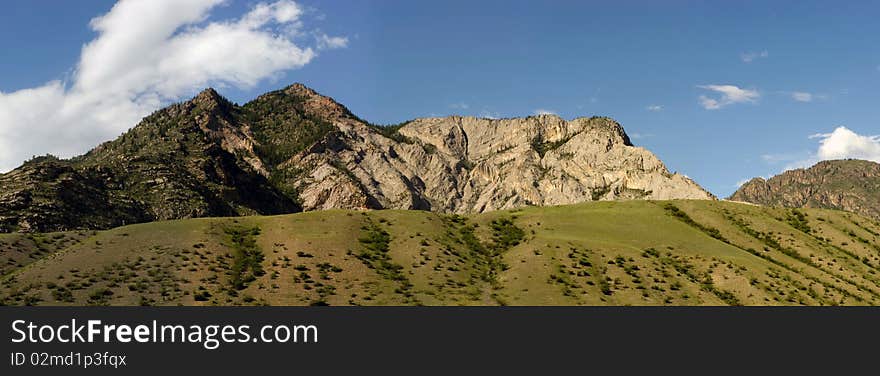 Panorama of hills and mountain vegetation. Panorama of hills and mountain vegetation