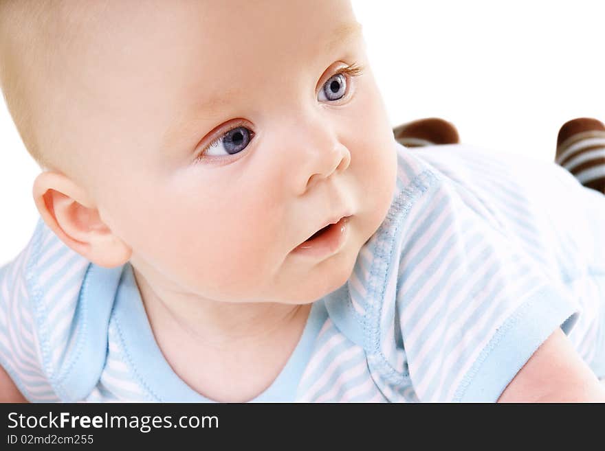 Portrait of little beautiful baby-boy, studio shot. Portrait of little beautiful baby-boy, studio shot