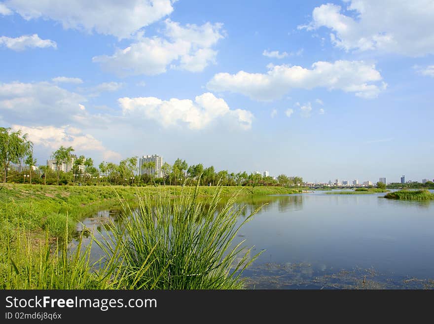 The scencery of everglade park in Taiyuan, Shanxi province, China.