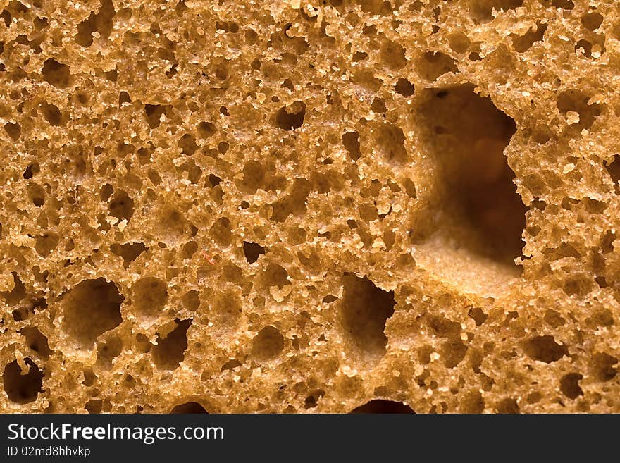 Macro shot of a slice of bread. Macro shot of a slice of bread