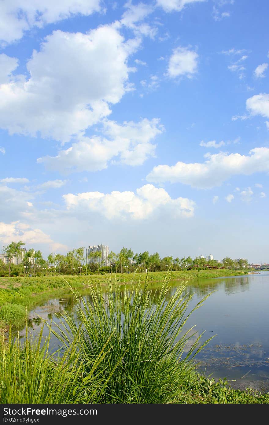 The scencery of everglade park in Taiyuan, Shanxi province, China.