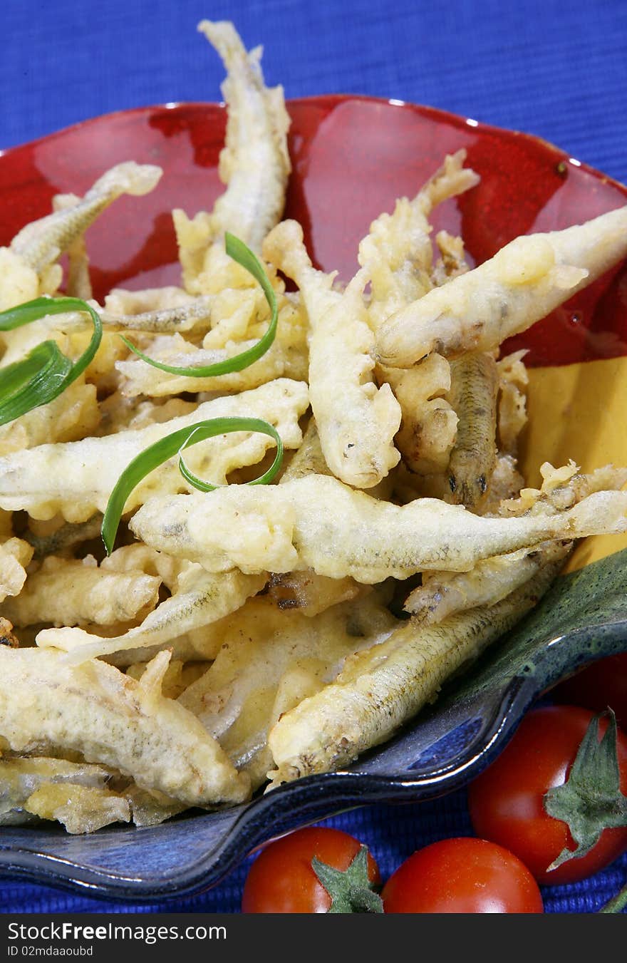 Delicious fresh fried fish on plate. Delicious fresh fried fish on plate