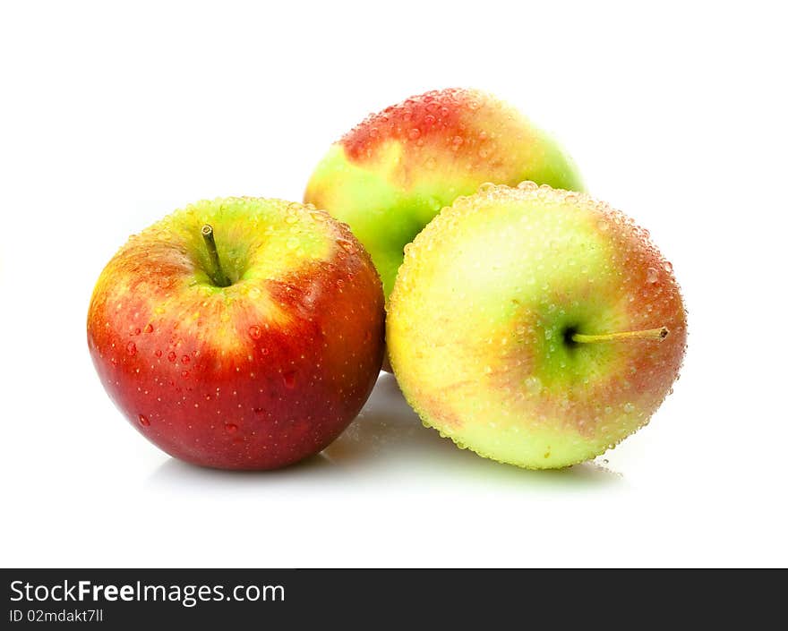 Fresh apples on white background