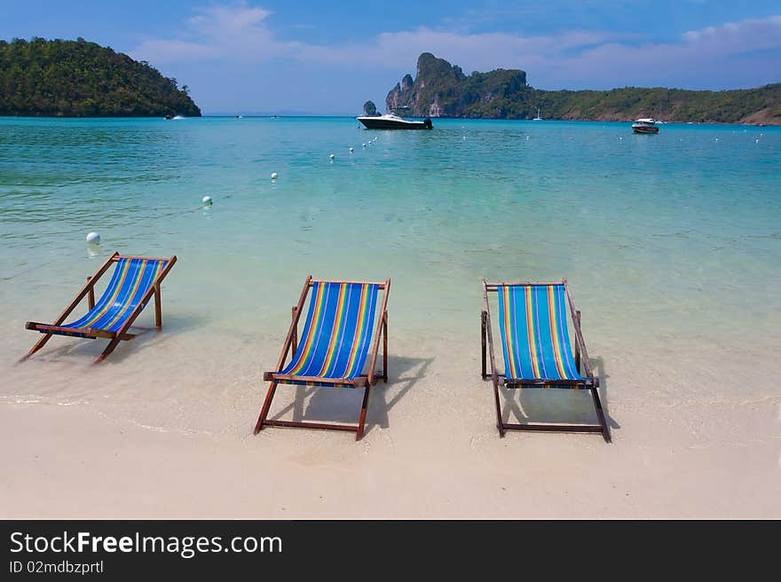 Chears on the beach at the sea