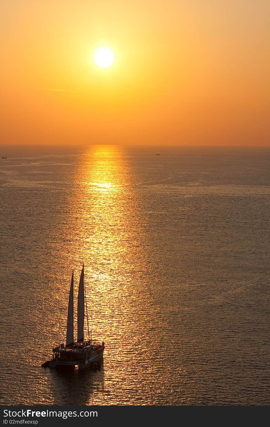 Beautiful red sunset at the sea. Beautiful red sunset at the sea