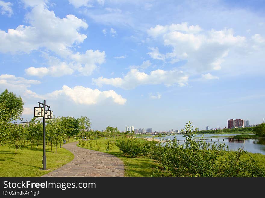 The scencery of everglade park in Taiyuan, Shanxi province, China.