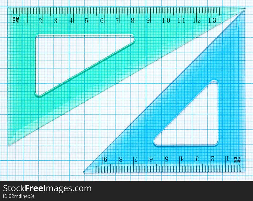 Drawing tools on a graph paper background. Drawing tools on a graph paper background