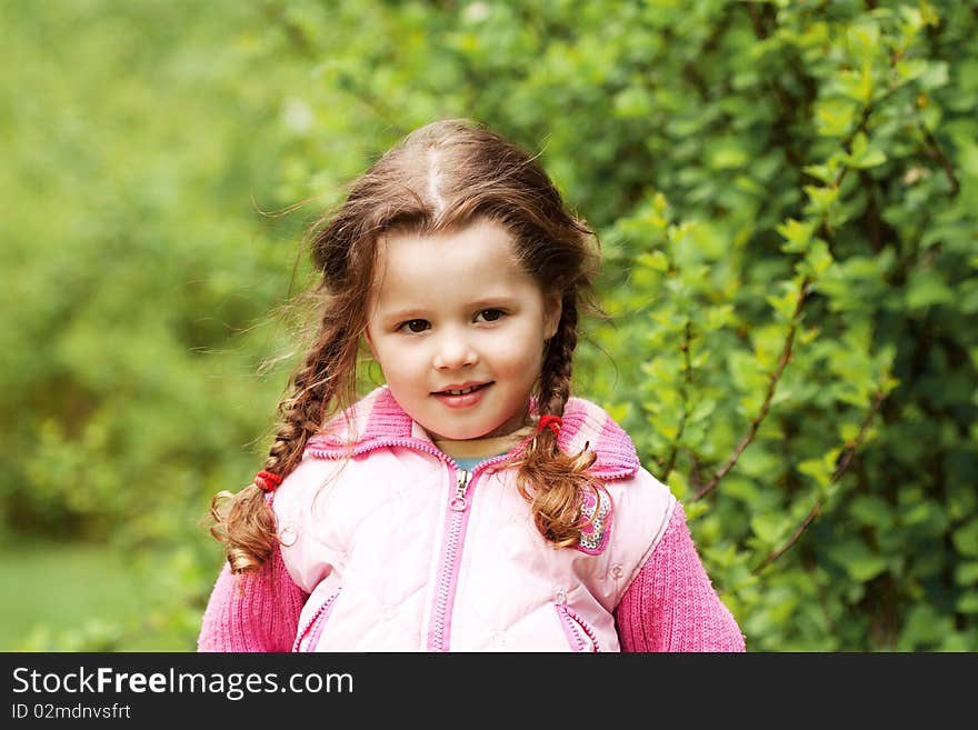 Happy the girl in the nature