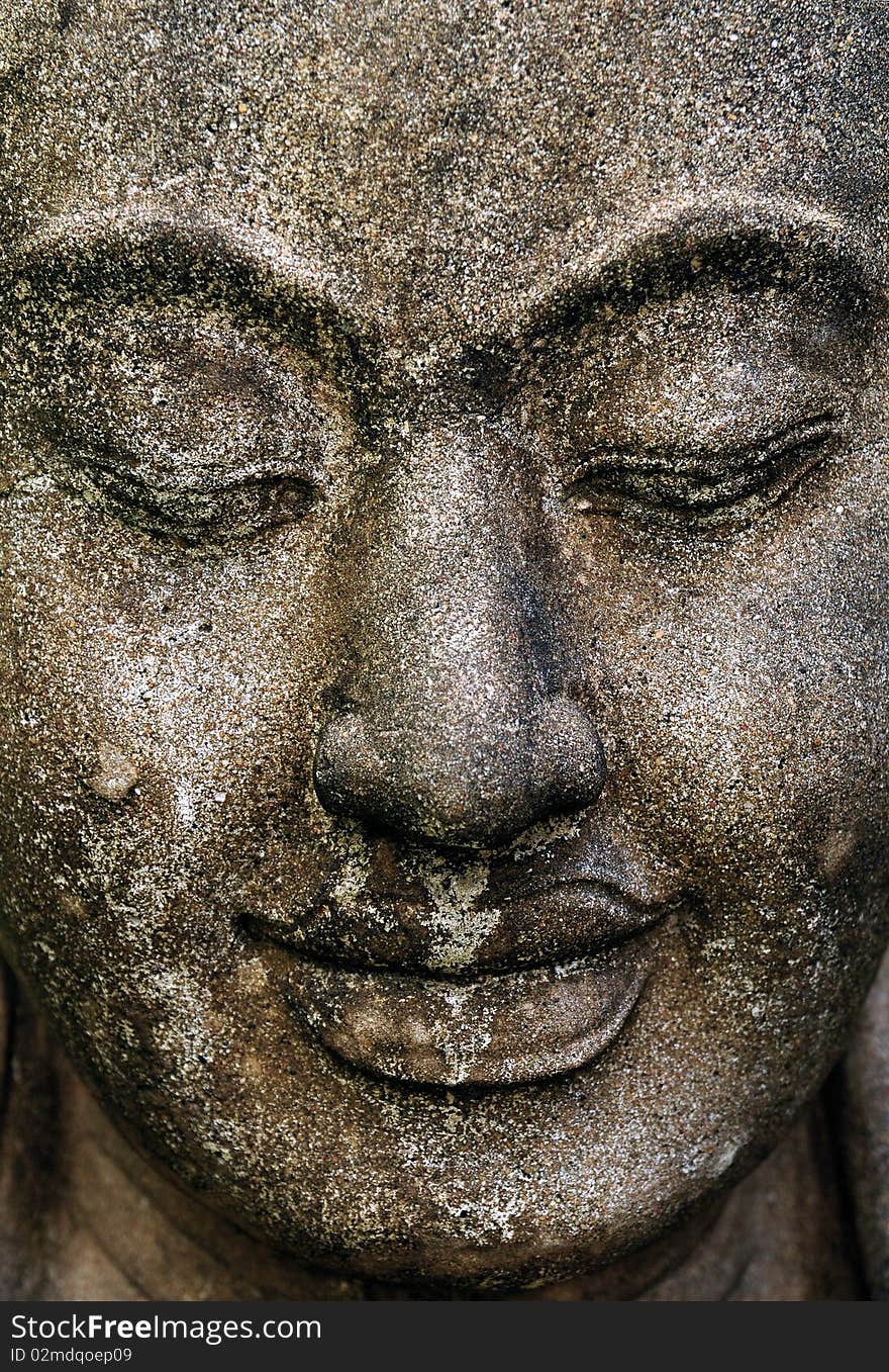 Kind looking stony buddha head