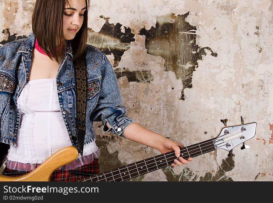 Music girl with guitar