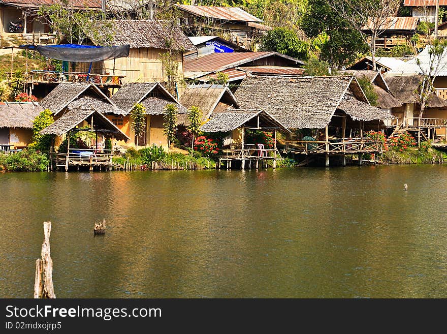 Bamboo village in thai country