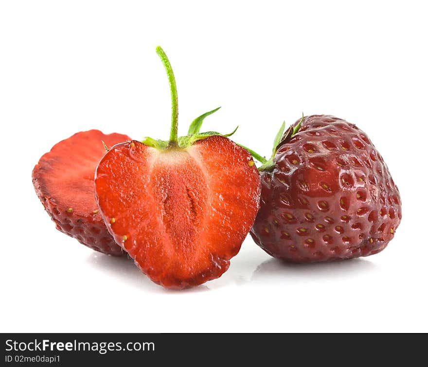 Strawberries isolated on a white background