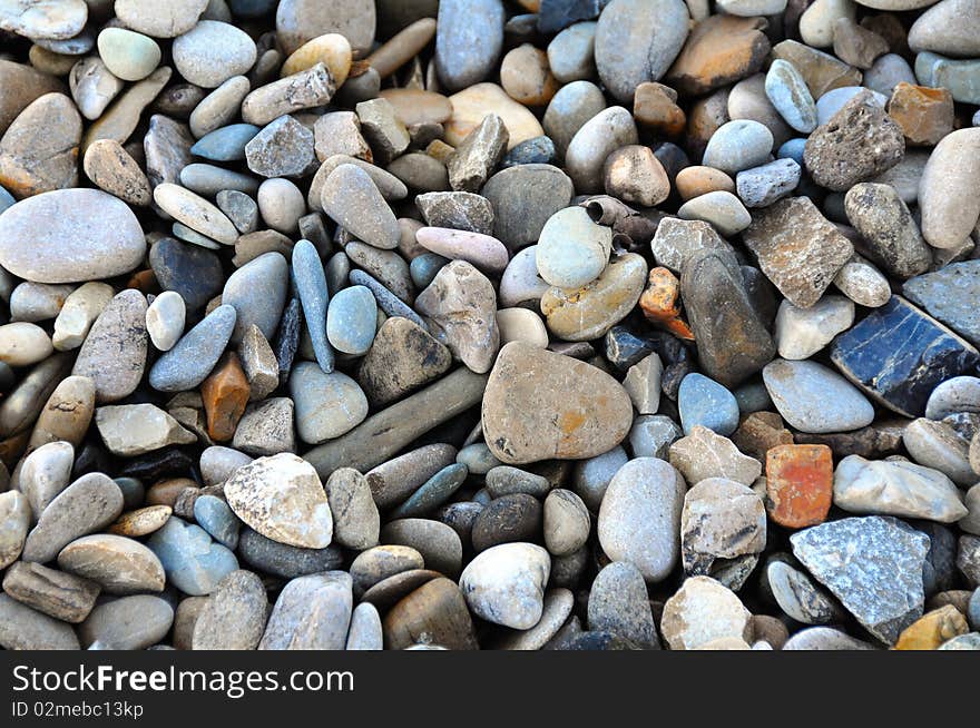 Various Pebbles near a river