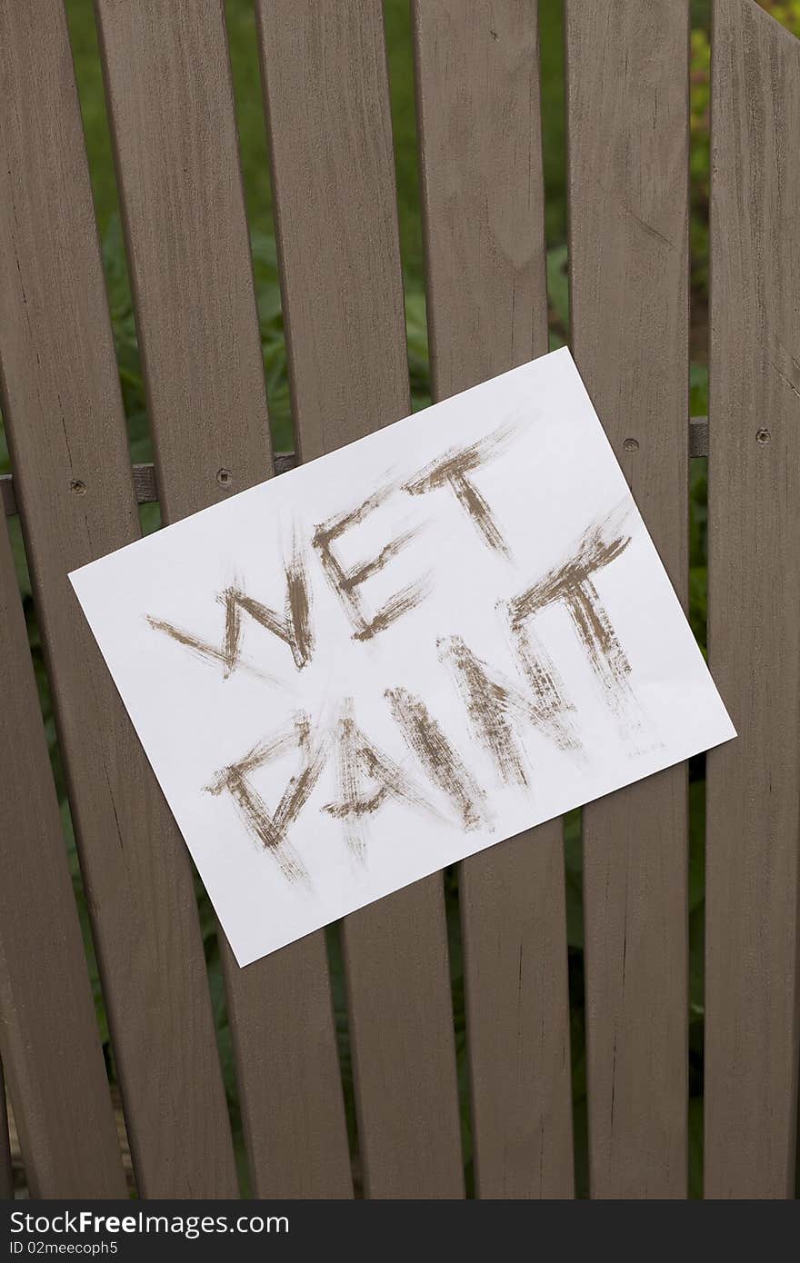 Wet paint sign