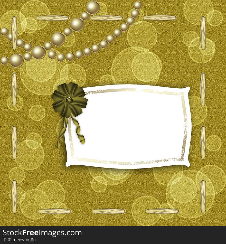 Frame for invitation with pearls and circles. Frame for invitation with pearls and circles