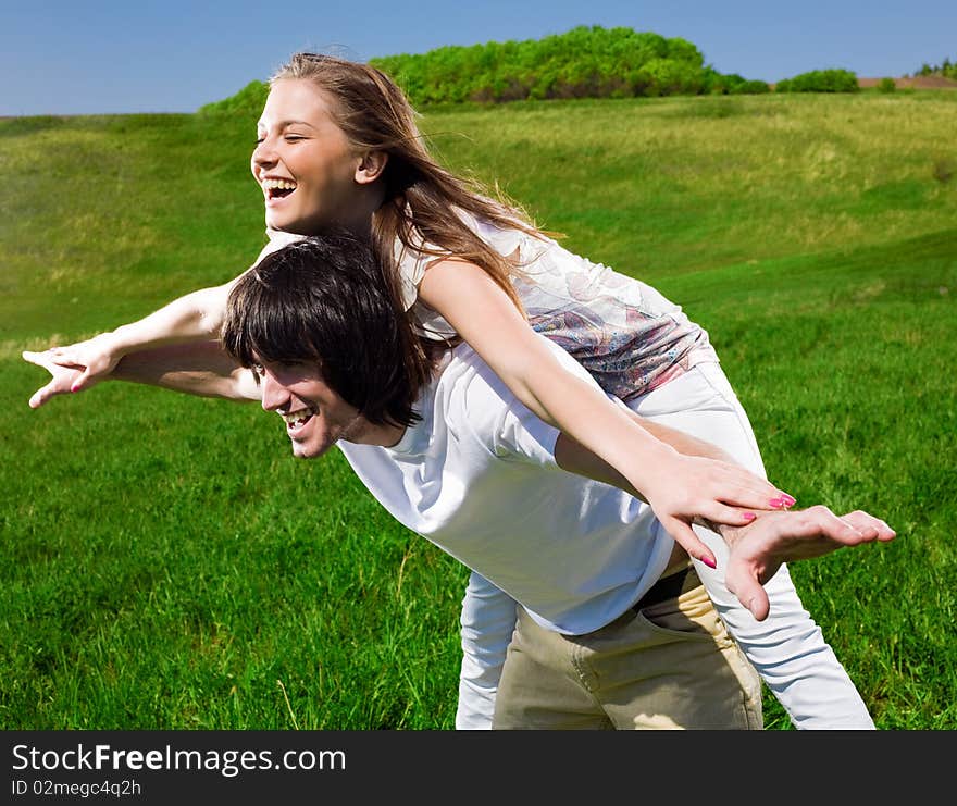 Boy and girl with smile