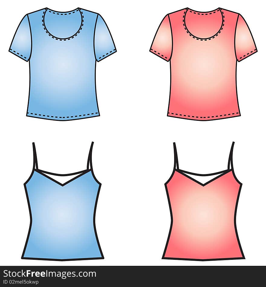 T-shirt design templates in four combination