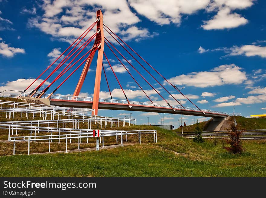 Pedestrian Bridge Over Highway.