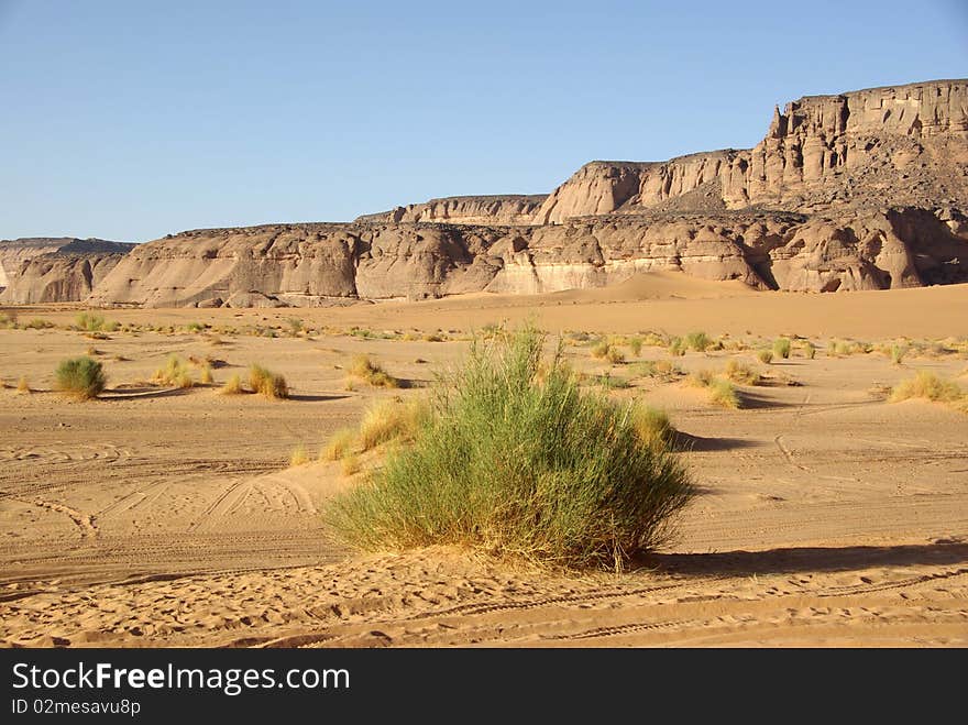 Landscape in the desert of Libya, in Africa. Landscape in the desert of Libya, in Africa