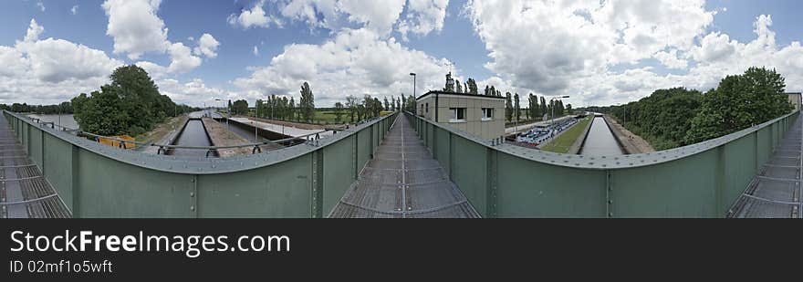 Panorama on barrage weir